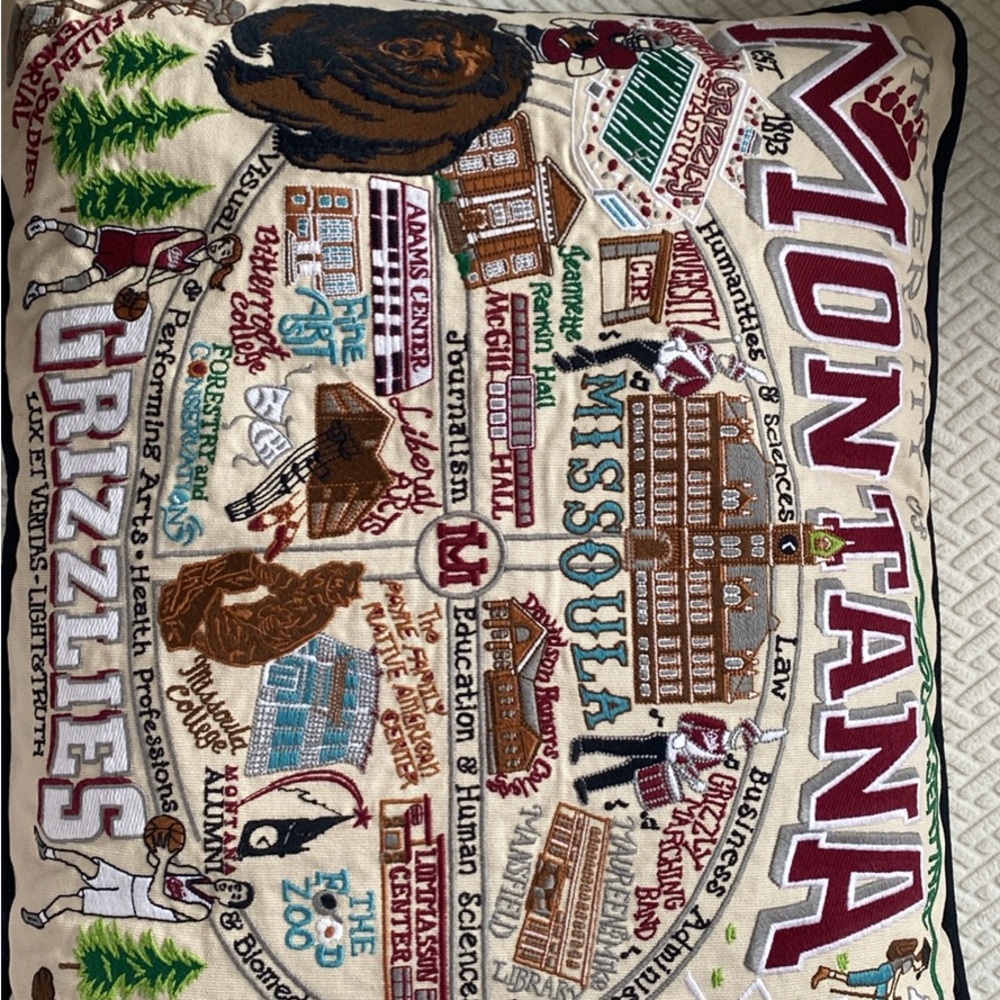 Montana Grizzlies Embroidered Pillow